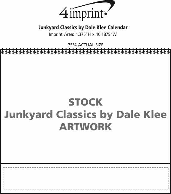 Imprint Area of Junkyard Classics by Dale Klee Calendar