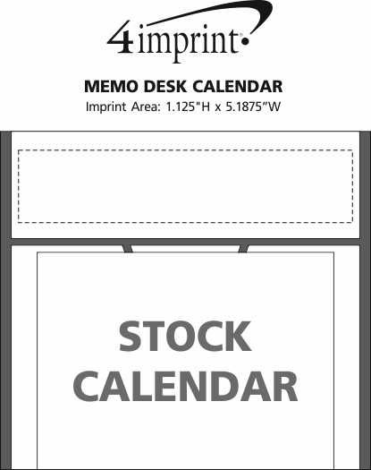 Imprint Area of Memo Desk Calendar
