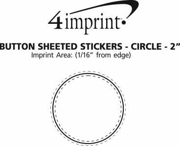 Imprint Area of Button Sheeted Stickers - Circle - 2"