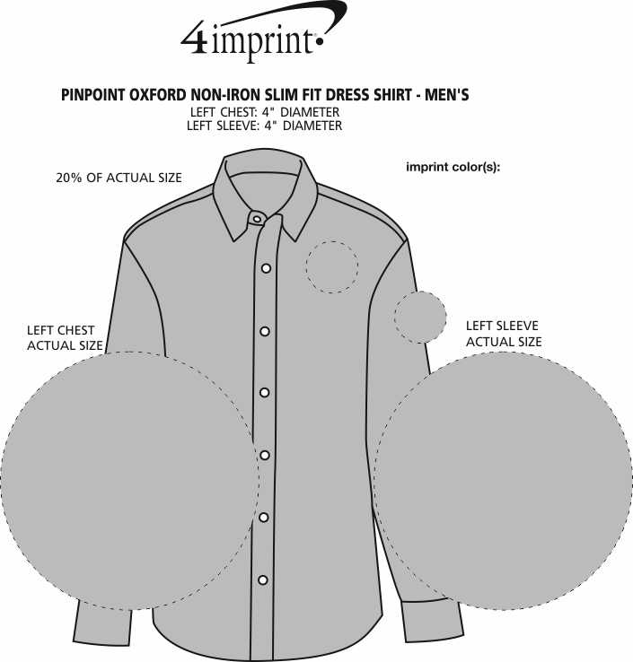 Imprint Area of Pinpoint Oxford Non-Iron Slim Fit Dress Shirt - Men's