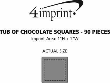 Imprint Area of Tub of Chocolate Squares - 90-Piece