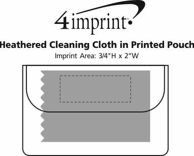 Imprint Area of Heathered Cleaning Cloth in Printed Pouch