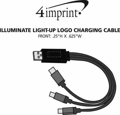 Imprint Area of Illuminate Light-Up Logo Charging Cable