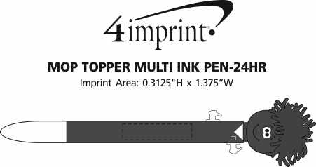 Imprint Area of MopTopper Multi-Ink Pen - 24 hr