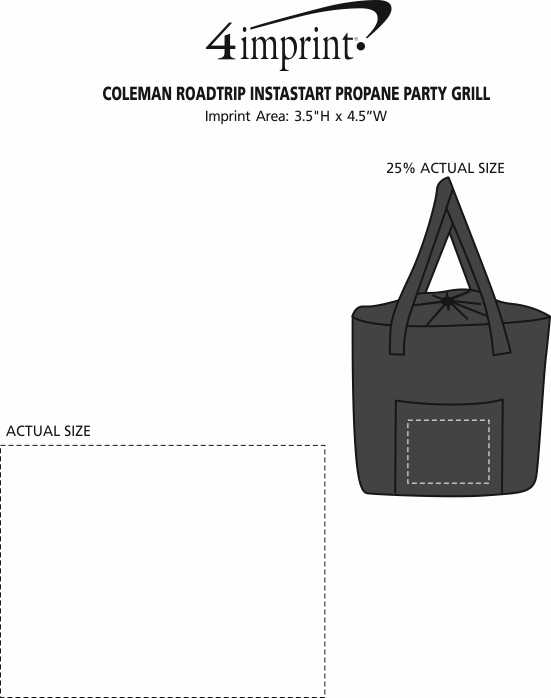 Imprint Area of Coleman Roadtrip Instastart Propane Party Grill