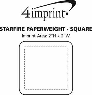 Imprint Area of Starfire Paperweight - Square