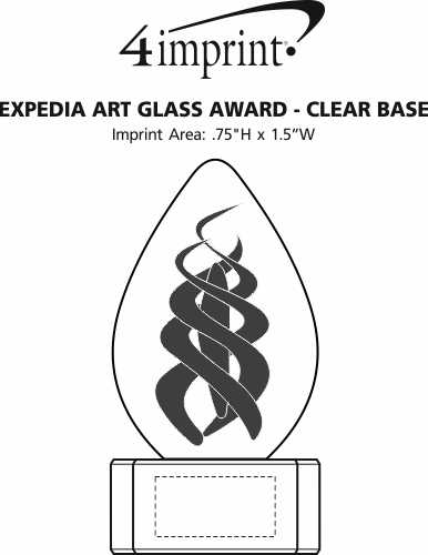 Imprint Area of Expedia Art Glass Award - Clear Base