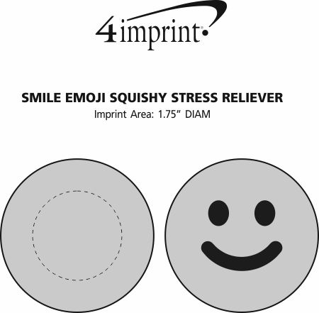 Imprint Area of Smile Emoji Squishy Stress Reliever