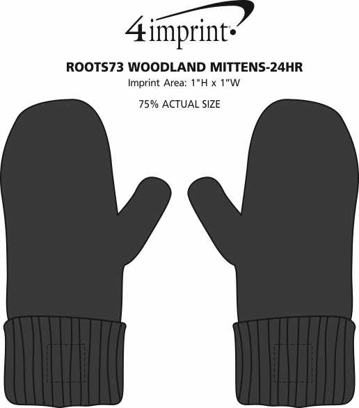 Imprint Area of Roots73 Woodland Mittens - 24 hr