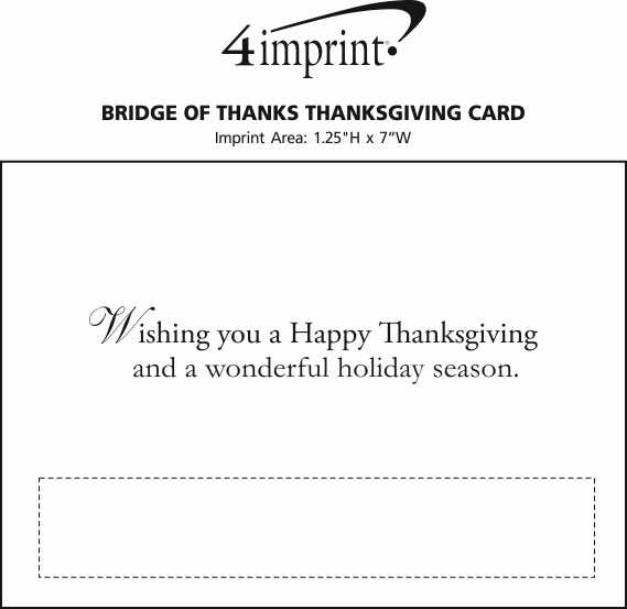 Imprint Area of Bridge of Thanks Thanksgiving Card