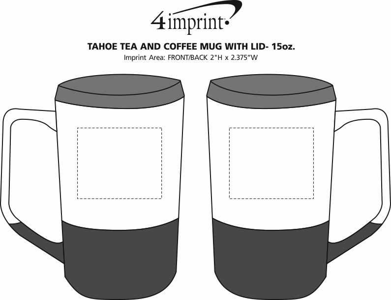 Imprint Area of Tahoe Tea and Coffee Mug with Lid - 15 oz.