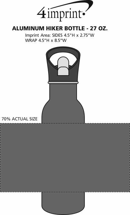 Imprint Area of Aluminum Hiker Bottle - 27 oz.