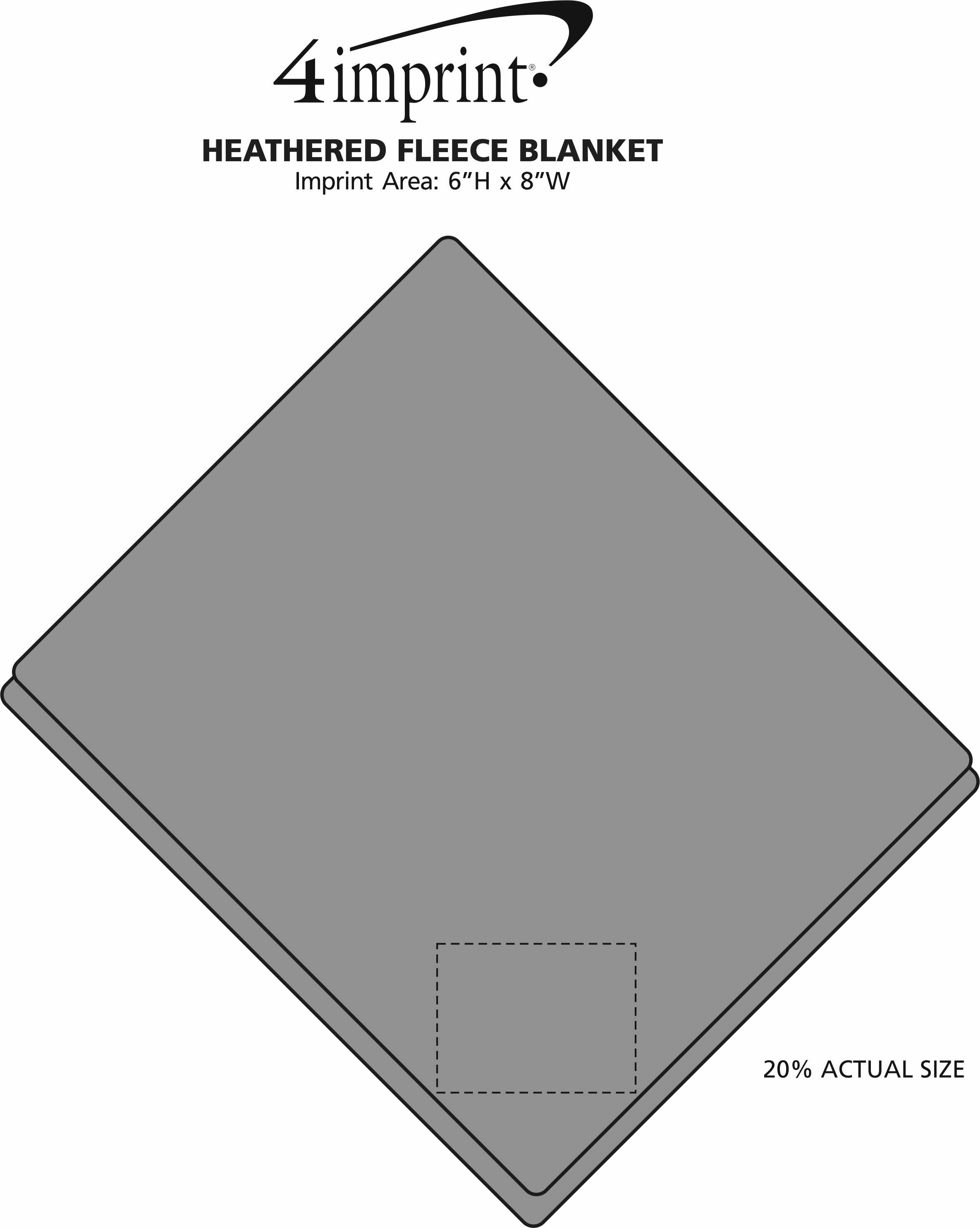 Imprint Area of Heathered Fleece Blanket
