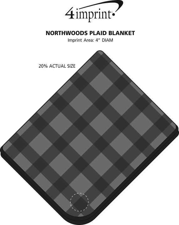 Imprint Area of Northwoods Plaid Blanket