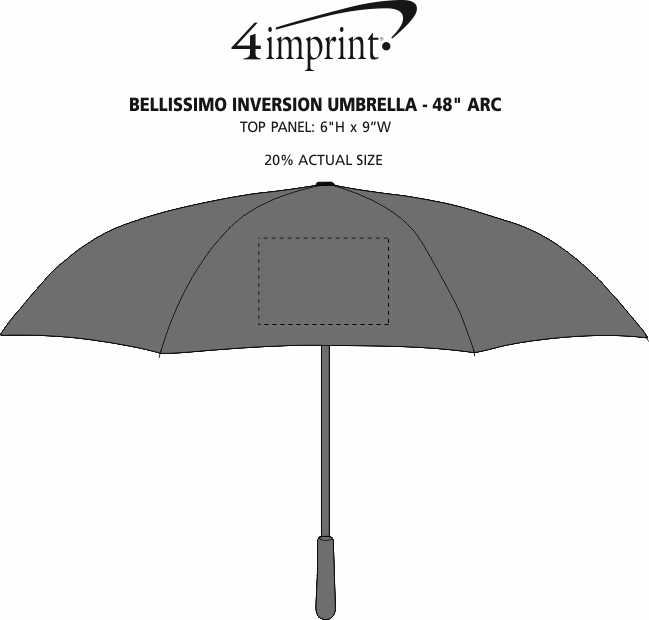 Imprint Area of Bellissimo Inversion Umbrella - 48" Arc