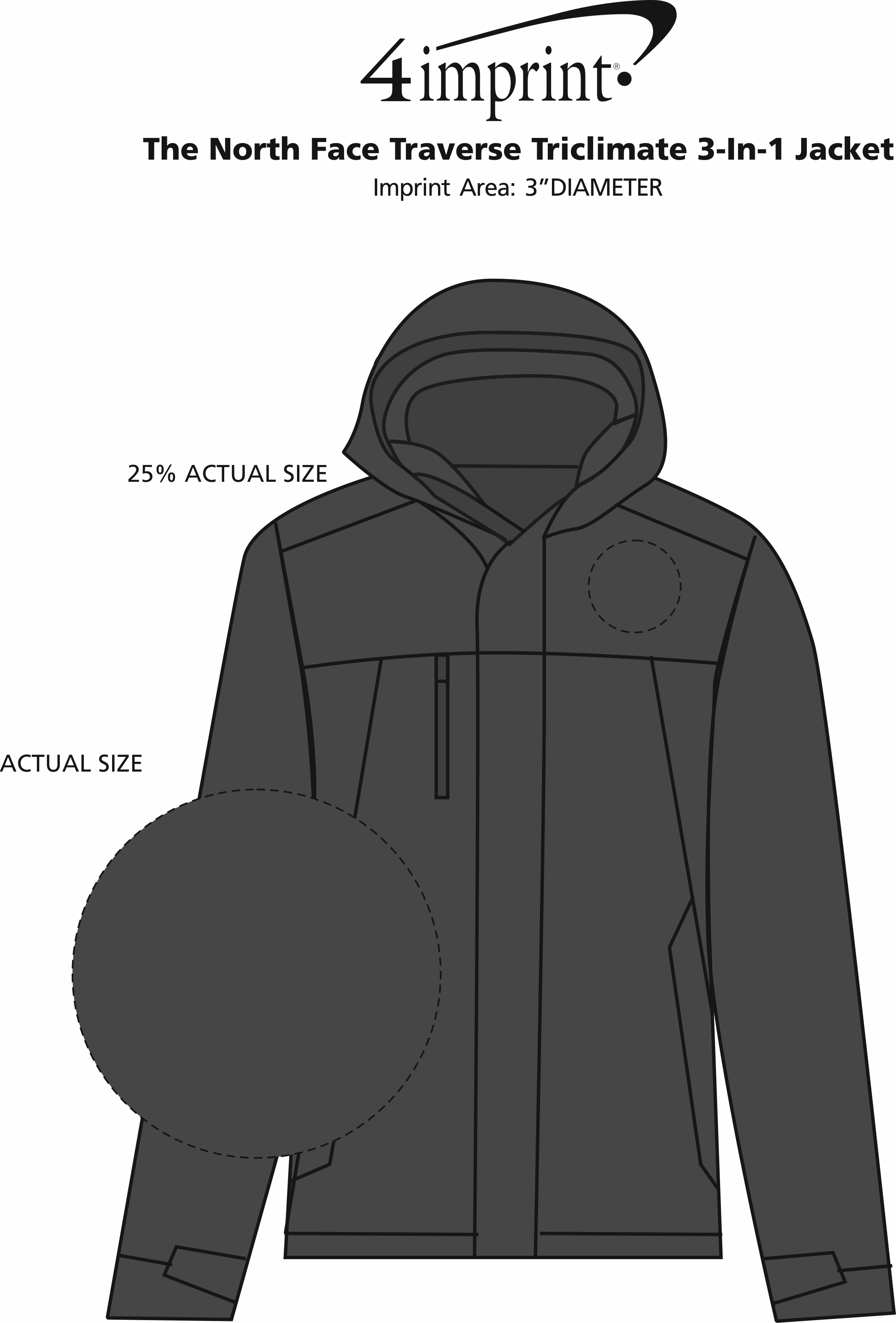 Imprint Area of The North Face Traverse Triclimate 3-in-1 Jacket - Men's