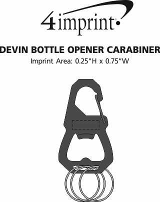 Imprint Area of Devin Bottle Opener Carabiner