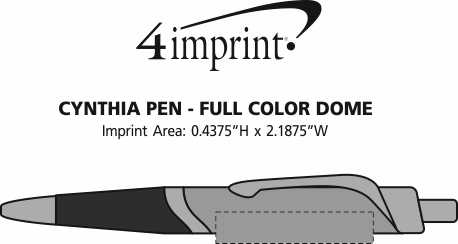 Imprint Area of Cynthia Pen - Full Color Dome