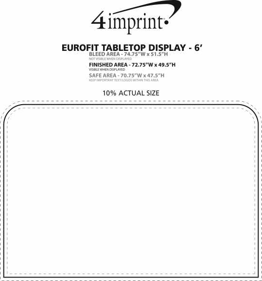 Imprint Area of EuroFit Tabletop Display - 6'