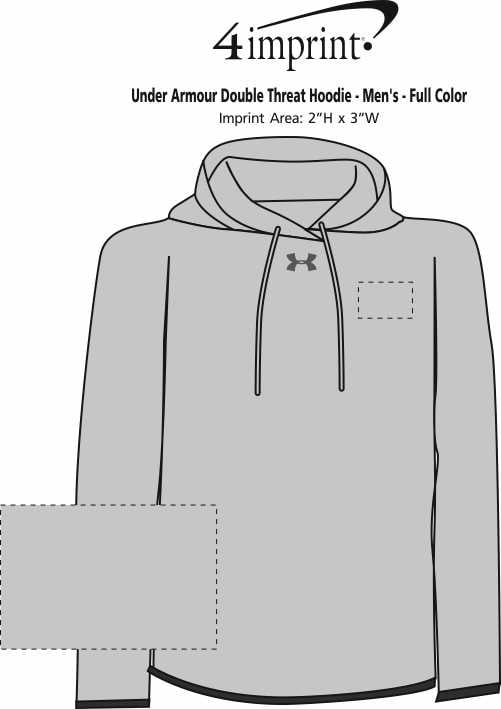 Imprint Area of Under Armour Double Threat Hoodie - Men's - Full Color