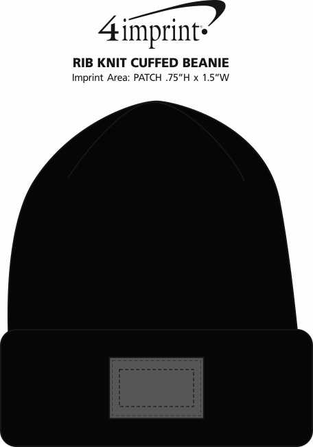 Imprint Area of Rib Knit Cuffed Beanie
