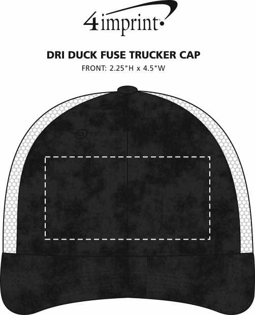 Imprint Area of DRI DUCK Fuse Trucker Cap