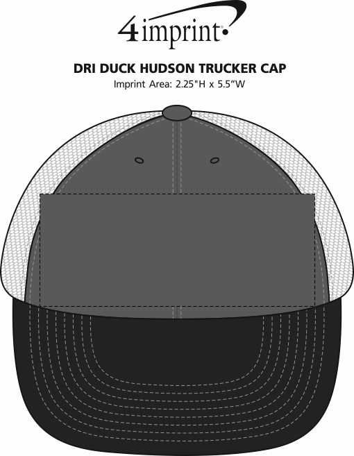 Imprint Area of DRI DUCK Hudson Trucker Cap
