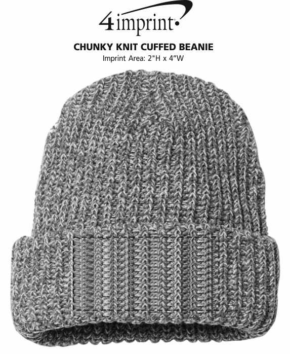 Imprint Area of Chunky Knit Cuffed Beanie