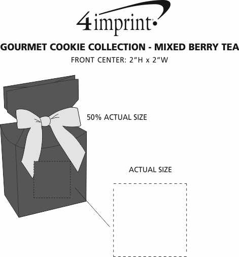 Imprint Area of Gourmet Cookie Collection - Mixed Berry Tea