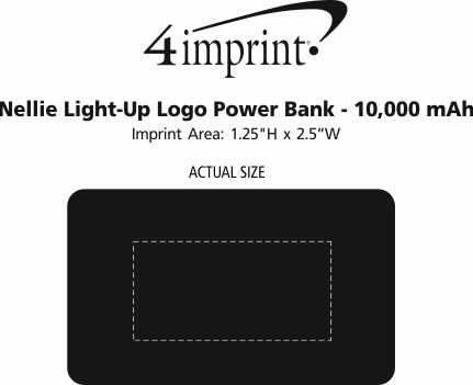 Imprint Area of Nellie Light-Up Logo Power Bank - 10,000 mAh