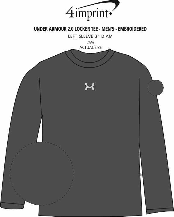 Imprint Area of Under Armour LS 2.0 Locker Tee - Men's - Embroidered