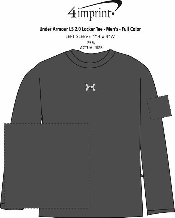 Imprint Area of Under Armour LS 2.0 Locker Tee - Men's - Full Color