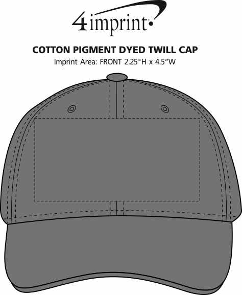 Imprint Area of Cotton Pigment Dyed Twill Cap