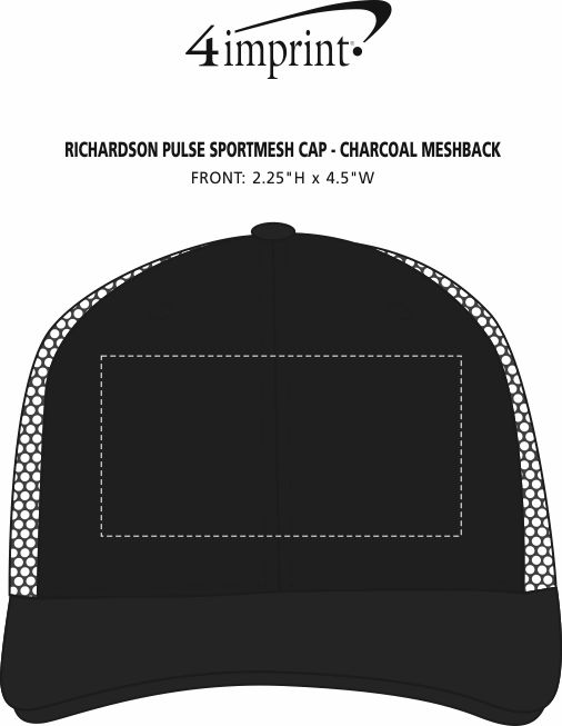 Imprint Area of Richardson Pulse Sportmesh Cap - Charcoal Meshback