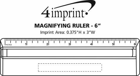 Imprint Area of Magnifying Ruler - 6" - 24 hr
