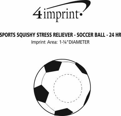 Imprint Area of Sports Squishy Stress Reliever - Soccer Ball - 24 hr