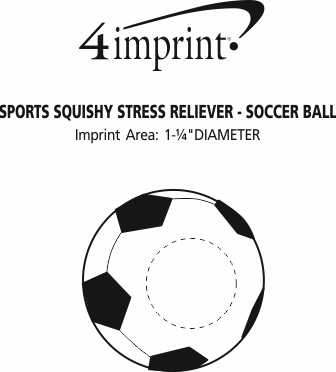 Imprint Area of Sports Squishy Stress Reliever - Soccer Ball