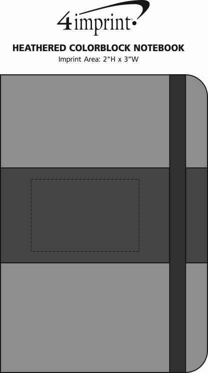 Imprint Area of Heathered Colorblock Notebook
