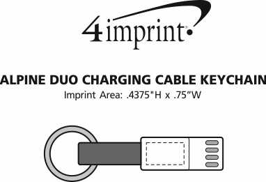 Imprint Area of Alpine Duo Charging Cable Keychain