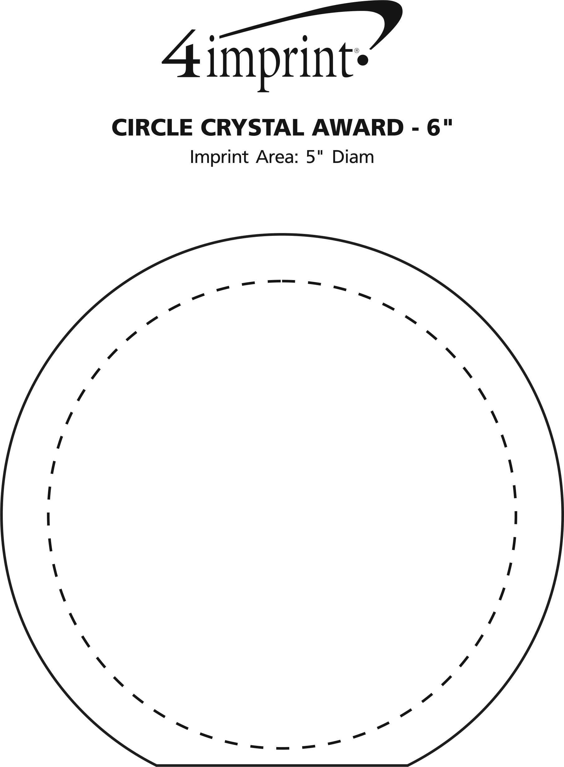 Imprint Area of Circle Crystal Award - 6"