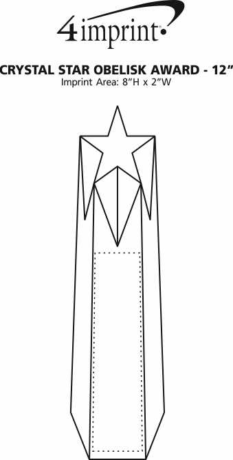 Imprint Area of Crystal Star Obelisk Award - 12"