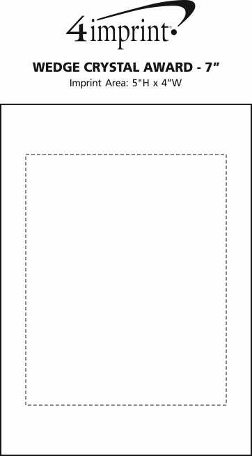 Imprint Area of Wedge Crystal Award - 7"