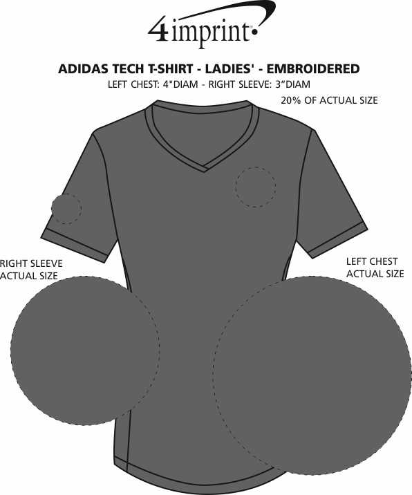 Imprint Area of adidas Melange Tech T-Shirt - Ladies' - Embroidered