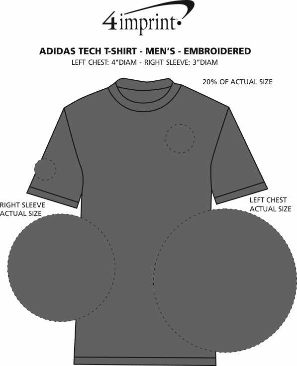 Imprint Area of adidas Melange Tech T-Shirt - Men's - Embroidered