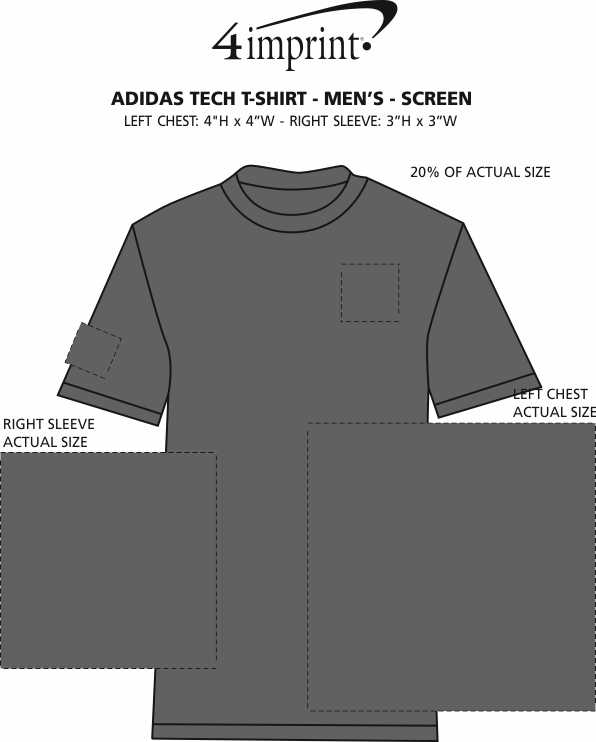 Imprint Area of adidas Melange Tech T-Shirt - Men's - Screen