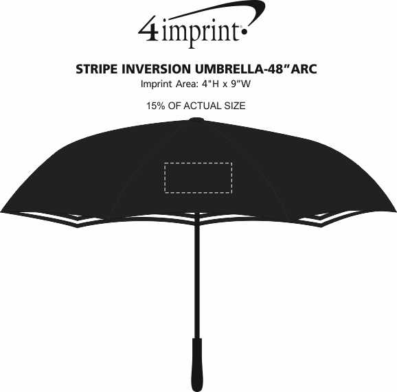 Imprint Area of Stripe Inversion Umbrella - 48" Arc
