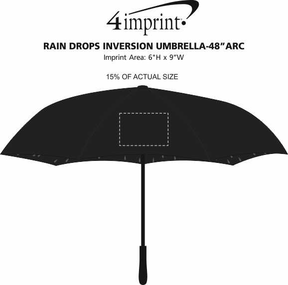 Imprint Area of Rain Drops Inversion Umbrella - 48" Arc