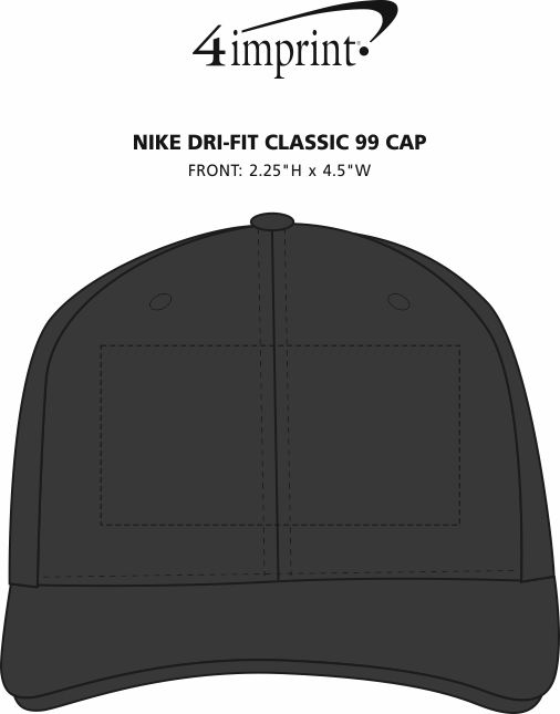 Imprint Area of Nike Dri-Fit Classic 99 Cap