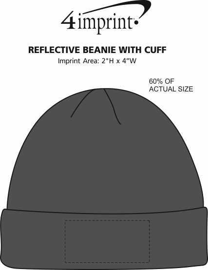 Imprint Area of Reflective Beanie with Cuff