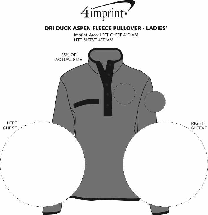 Imprint Area of DRI DUCK Aspen Fleece Pullover - Ladies'
